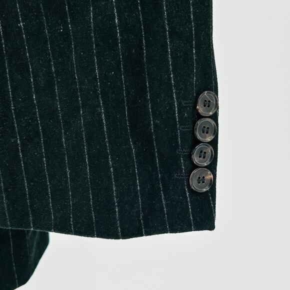 Vintage 90s Hugo Boss Black Pinstripe Three-Button Blazer Jacket - Picture 5 of 8